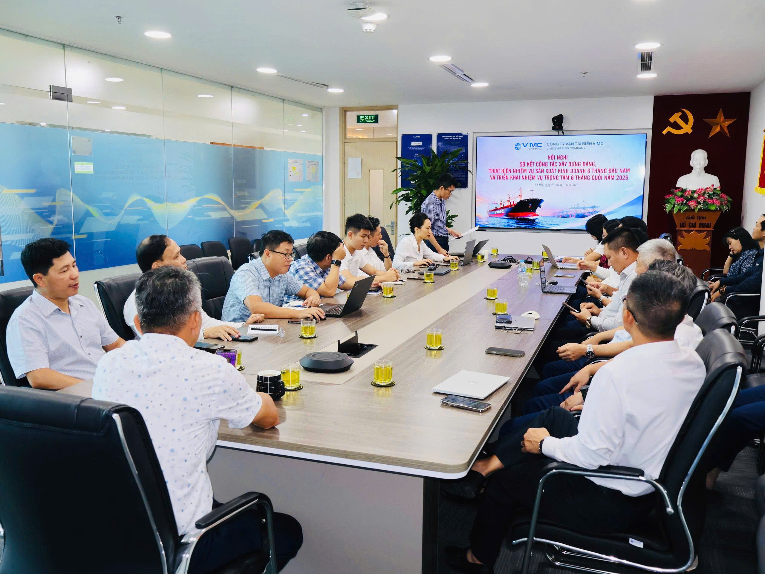 Hội nghị sơ kết công tác xây dựng Đảng, thực hiện nhiệm vụ SXKD 6 tháng đầu năm và triển khai nhiệm vụ trọng tâm 6 tháng cuối năm 2026 của Công ty Vận tải biển VIMC